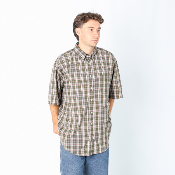 Dark Green 90s Tommy Hilfiger Short Sleeve Shirt (XXL)